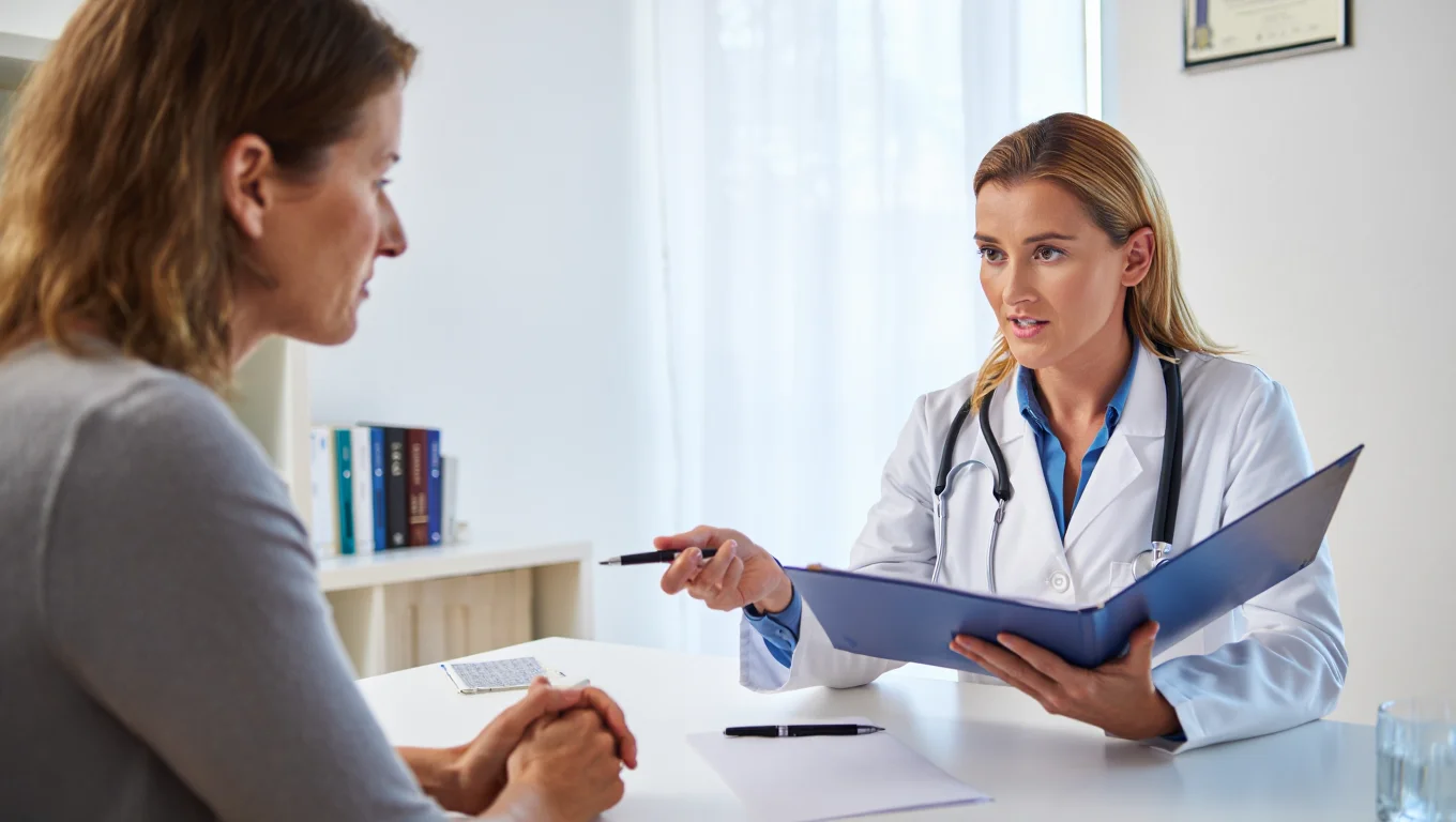 Женщина на консультации у врача